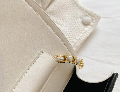 New Fashion Women's Shoulder Bag Simple Chain Texture Small Square Bag Light Luxury Party Crossbody Bag Purses and Handbags