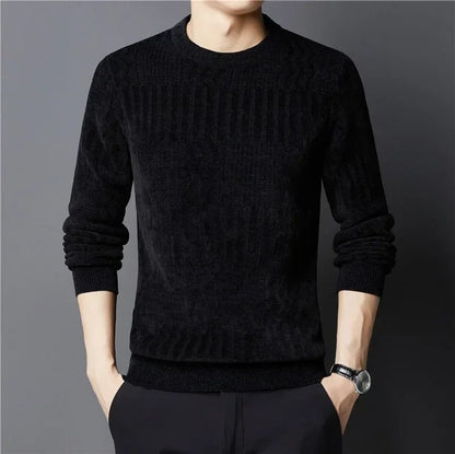 Brand Clothing High Quality Fashion Sweaters Male Slim Fit Casual Knitted Pullover Man Casual Round Neck Sweaters Black Grey
