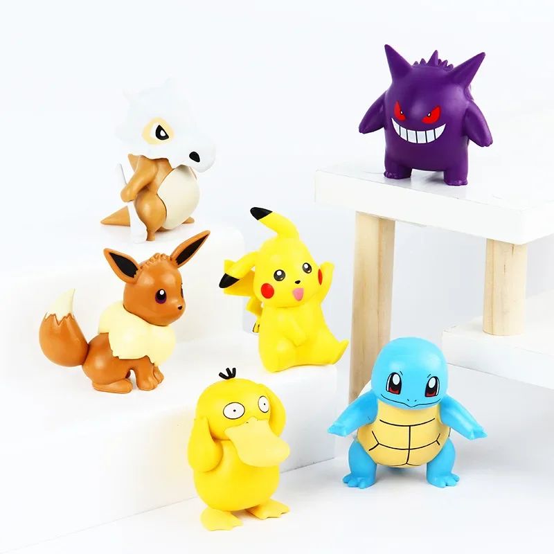 Novo Conjunto 6 Peças/Set Pocket Monsters Bonecos de Anime Kawaii Pikachu Fantasiado Bonecos de Ação PVC Modelo de Coleção Adulto Bonecas de Brinquedo Presente
