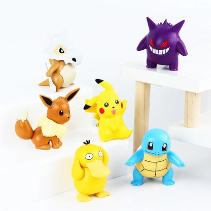 Novo Conjunto 6 Peças/Set Pocket Monsters Bonecos de Anime Kawaii Pikachu Fantasiado Bonecos de Ação PVC Modelo de Coleção Adulto Bonecas de Brinquedo Presente