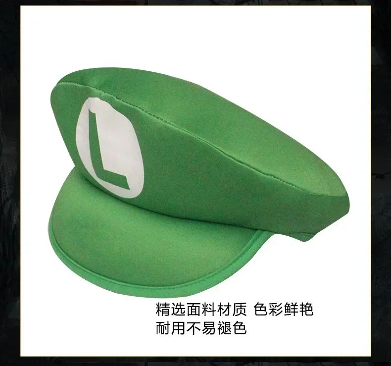 Chapéu de Desenho Animado Super Mario Bros Chapéu Adulto Infantil Jogo Super Luigi Bors Chapéus Boné Vermelho Verde Presentes Cosplay Infantil