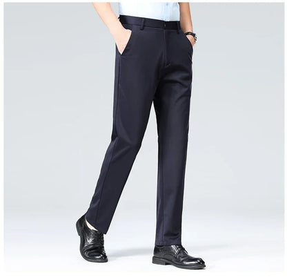 Calças Finas Masculinas para o Verão Outono, Calças de Terno Formal, Calças de Trabalho, Calças Casuais de Negócios de Qualidade, Calças Compridas Pretas Vinho Tinto