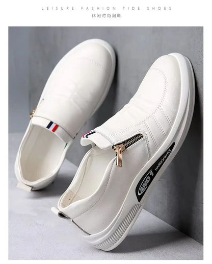 2024 New Casual Leather Shoes Men Fashion Loafers Autumn Slipon Flat Brand Business Shoes Man Sneakes Comfort Moccasins Zapatos