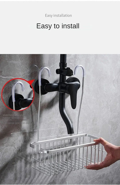 Aluminium Bathroom Shelf Without Drilling, Shower Shelf Shelves Shampoo Holder, Basket Storage Organizer Bathroom Accessories