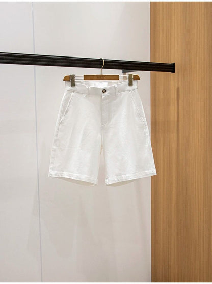 BC Elastic, comfortable and breathable summer men's versatile casual loose white shorts