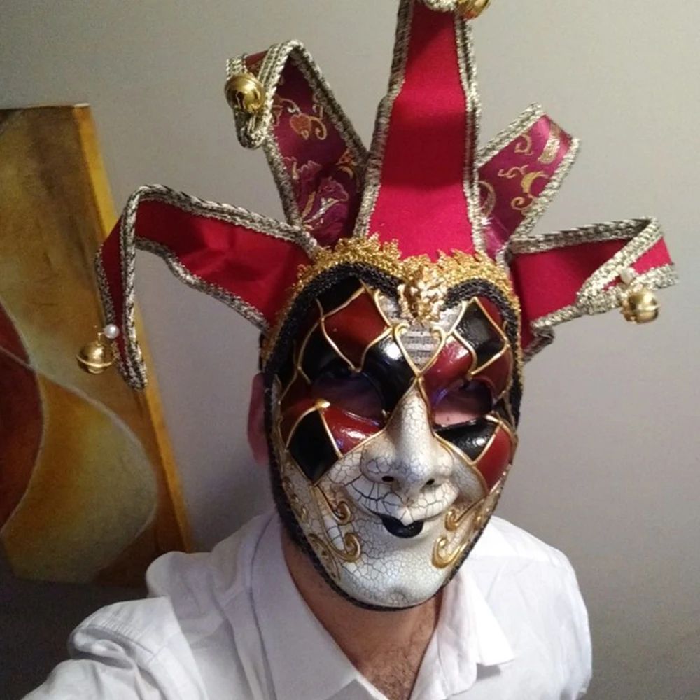 Venetian Comedy Mask Exquisite Decoration Jester Masks