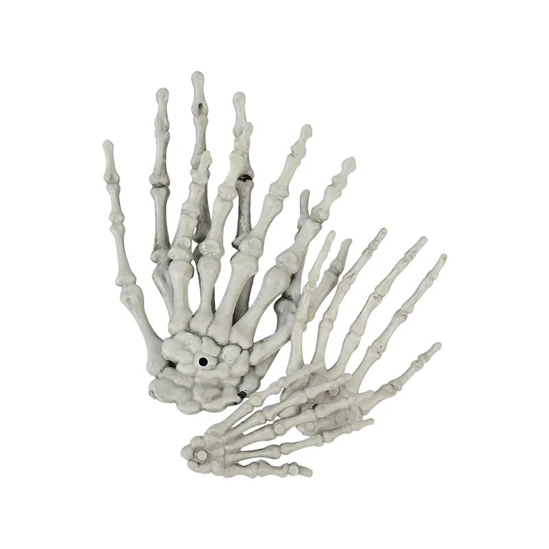1 Pair Of Halloween Skeleton Hands Haunted House Bar Party Plastic Horror Props Dummy Hands Bones Halloween Scene Decor Supplies