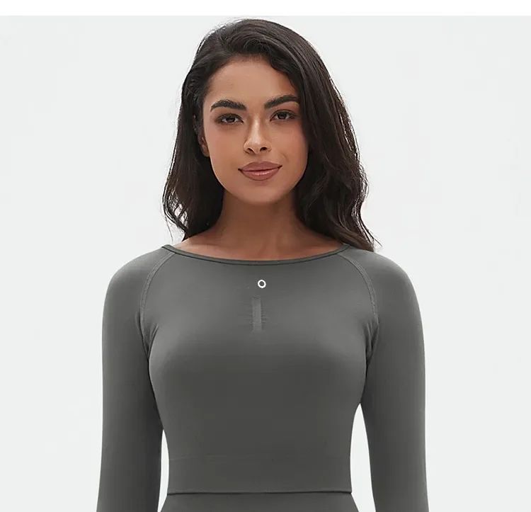 ALOS New Women Yogas T-shirts Solid Sports Top Long Sleeve Running Shirts AL Sexy O Navel Quick Dry Fitness Workout Tops