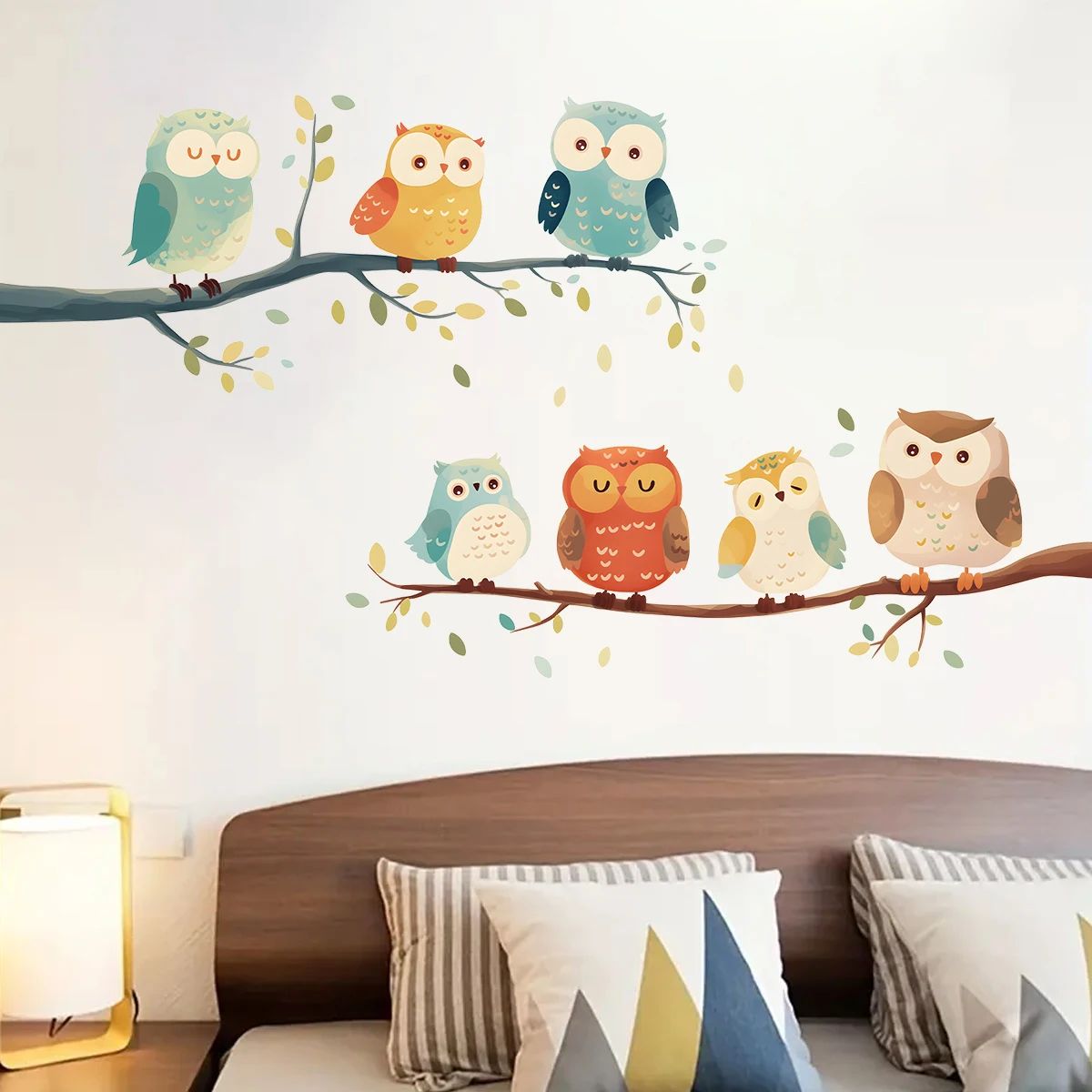 1Pc Cartoon Bird Branch Owl Furniture Wall Sticker Kids Room Home Decor Accessories Living Room Bedroom Decoration Living Room