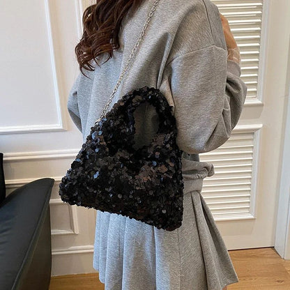 Exquisite Shining Sequins Square Women's Shoulder Bag Popularity Stylish Design Handbags High Quality Solid Sweet Crossbody Bags
