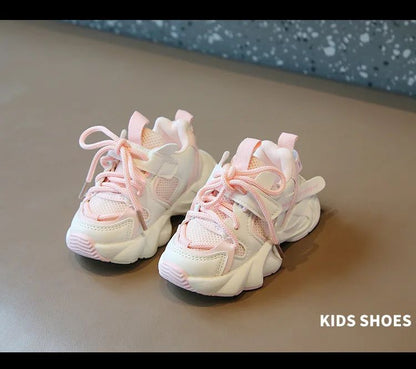 Girl Child Sport Shoe 2024 Spring Mesh Breathable Toddlers School Running Sneakers Fashion Non-slip Kids Boys Basketball Shoes