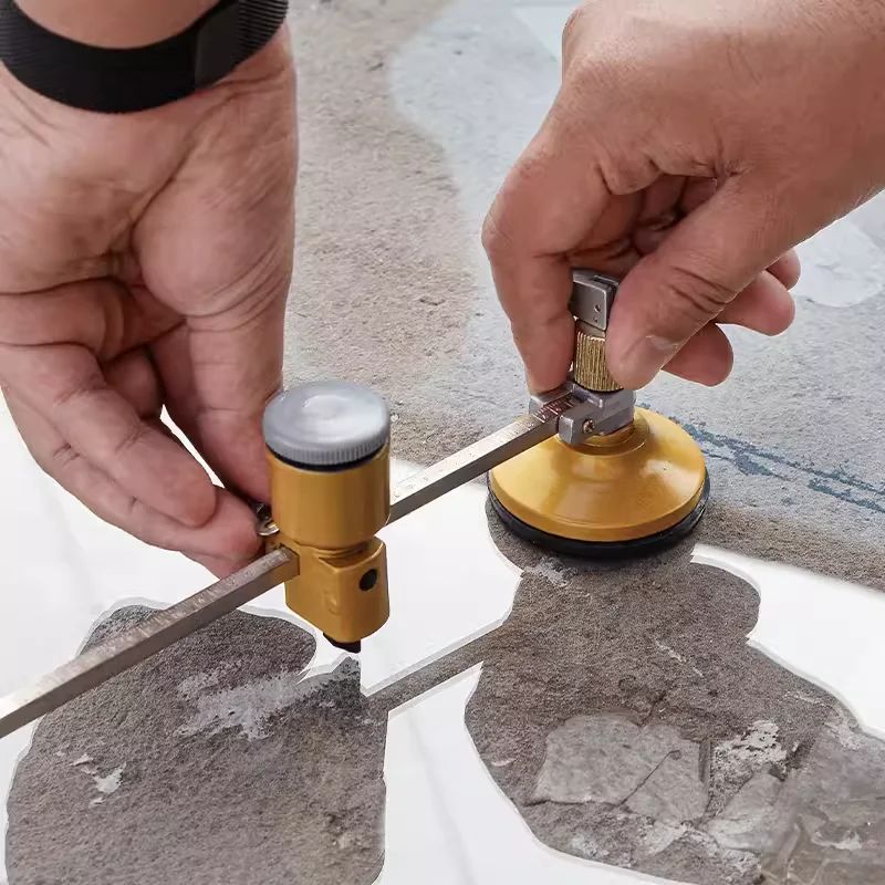 Ferramentas de construção profissionais para corte de vidro em cerâmica, cortador de vidro tipo bússola, cortador manual de porcelana com diamante