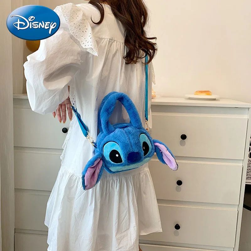 Disney Lilo & Stitch Plush Toys Kawaii Plush Messenger Bag Girl Handbag Anime Stuffed Toys Children Cartoon Plushie Soft Bag