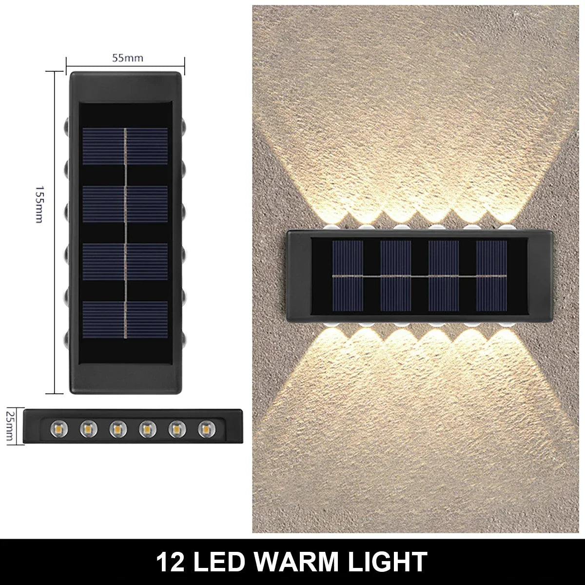 LED Solar Light Outdoor Waterproof Wall Lamp Up And Down Luminous Lighting for Garden Street Landscape Balcony Decor 1~4pcs