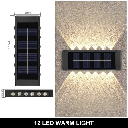 LED Solar Light Outdoor Waterproof Wall Lamp Up And Down Luminous Lighting for Garden Street Landscape Balcony Decor 1~4pcs