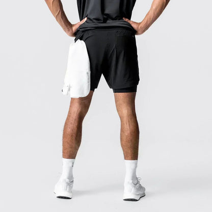 Shorts Masculino Dragon Ball Camada Dupla Son Goku Verão Anime Japonês Falso Duas Peças Esportivo Fitness Secagem Rápida