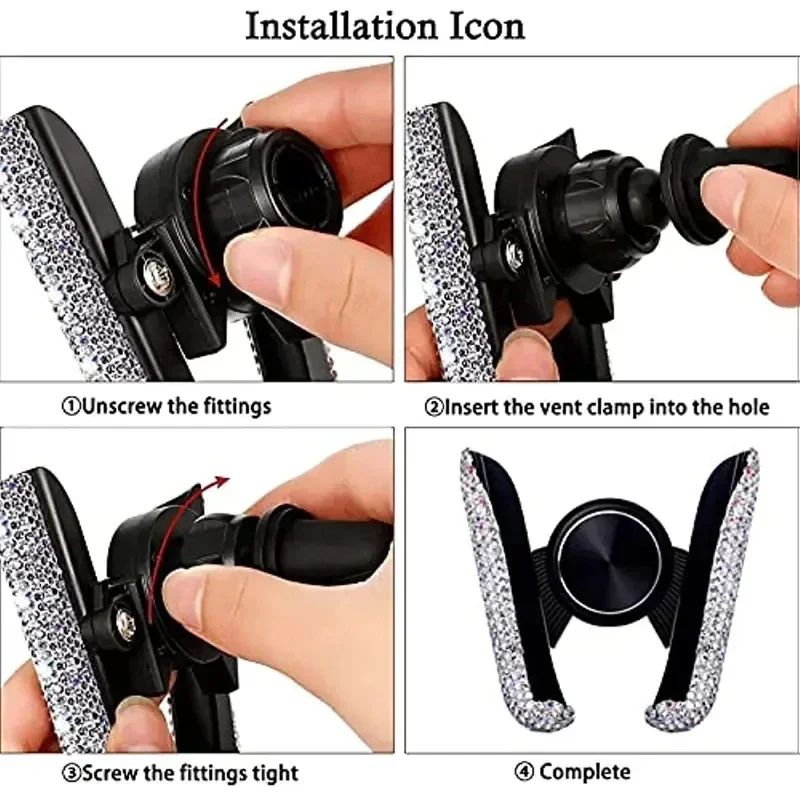 VIKEFON Suporte Universal para Celular para Carro Suporte para Celular Saída de Ar Clipe Estável Acessórios para Interior de Carro