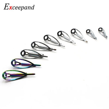 Exceepand Sliver Livre de Emaranhados Ponteira Guia para Vara de Pesca de Spinning e Casting Construção Reparo Anel de Linha Olhal Arco-Íris