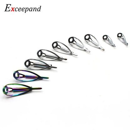 Exceepand Sliver Livre de Emaranhados Ponteira Guia para Vara de Pesca de Spinning e Casting Construção Reparo Anel de Linha Olhal Arco-Íris