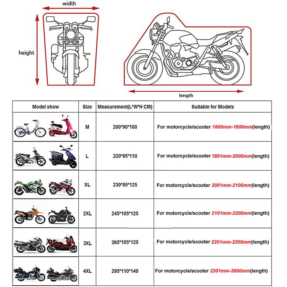 Capa de Moto Oxford Grossa, Impermeável, Universal, Proteção Externa, Poeira, Chuva, Moto, Protetor Solar, À Prova de Poeira, Proteção UV