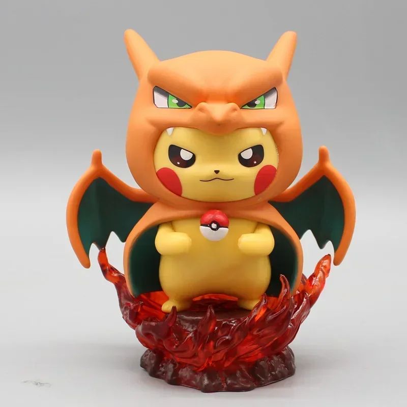 Conjunto de Bonecos Pokémon de 12cm - Pikachu Gengar Charizard Cosplay, Presente de Estátua Colecionável Fofo para Fãs de Anime