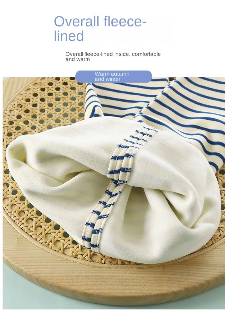 Newborn Infant Pants Thicken Keep Warm in Winter Baby Clothes Bebe Boy Girl Striped Leggings Kids Unisex Trousers