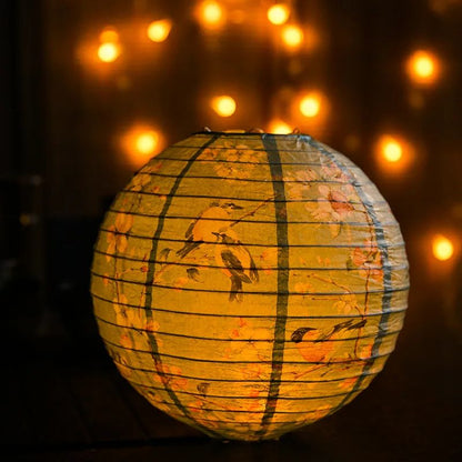 12Inch Printed Flower Round Chinese Paper Lanterns Birthday Wedding Decor Craft DIY Festival Lantern Party Supplies