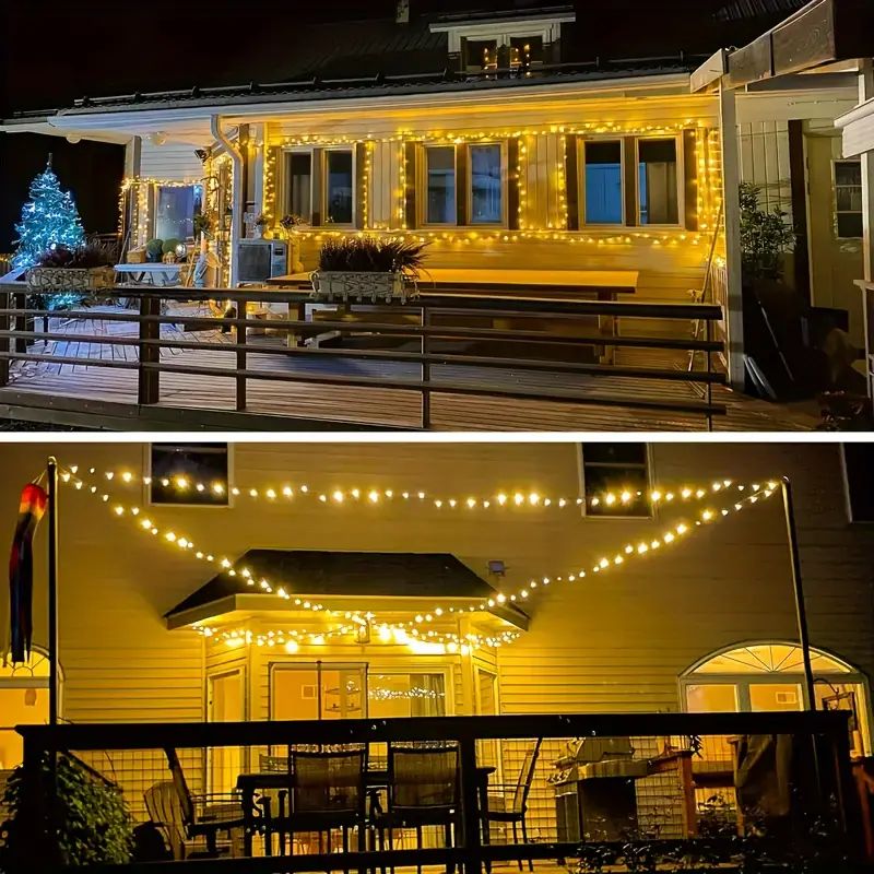 Solar String Lights Outdoor LED Fairy Lights with 8 Modes Solar Powered Hanging Lights for Patio Garden Party Christmas Decor