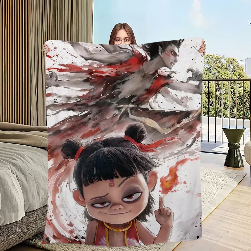 Movie Blanket Skin friendly comfort warm soft plush blanket suitable sofa living room office bedroom NeZha 2