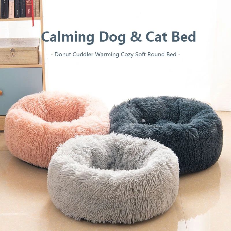 40-70cm Casa Ninho de Pelúcia Super Macio e Quente para Animais de Estimação Removível e Lavável Cama Redonda para Cães e Gatos Casa Quente de Inverno para Dormir