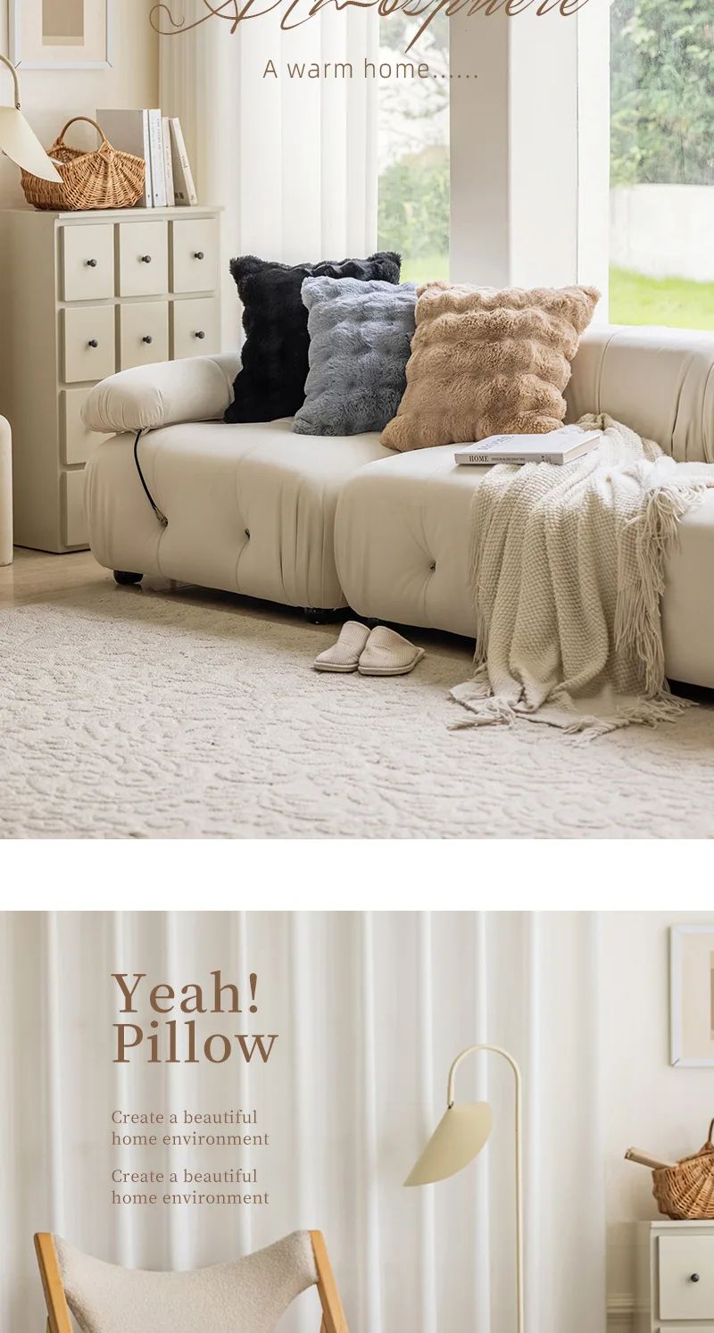 Pillowcase Decorative Home Pillows White Pink Retro Fluffy Soft Throw Pillowcover For Sofa Couch Cushion Cover 45x45 Pillow Hugs