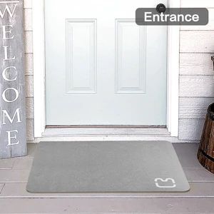 Tapete de Banho de Pedra Diatomácea Tapete de Banho de Terra Diatomácea Super Absorvente Antiderrapante 3,5MM de Espessura Tapete de Banho para Chão de Banheira