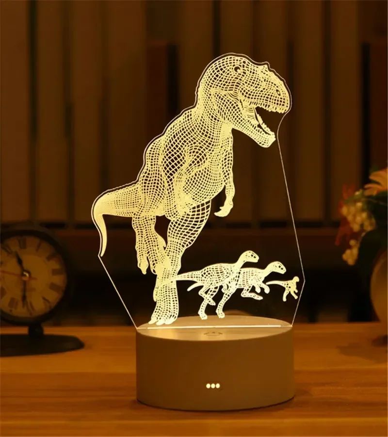 USB Operated 3D Acrylic LED Night Light Festival Birthday Kids Gifts Bedroom Bedside Decor Night Lamp Home Novelty Lighting