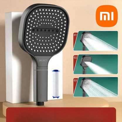 Xiaomi Novo Painel Grande 3 Modos Ajustáveis Chuveiro Doméstico de Alta Pressão com Massagem e Elemento Filtrante Acessórios para Banheiro