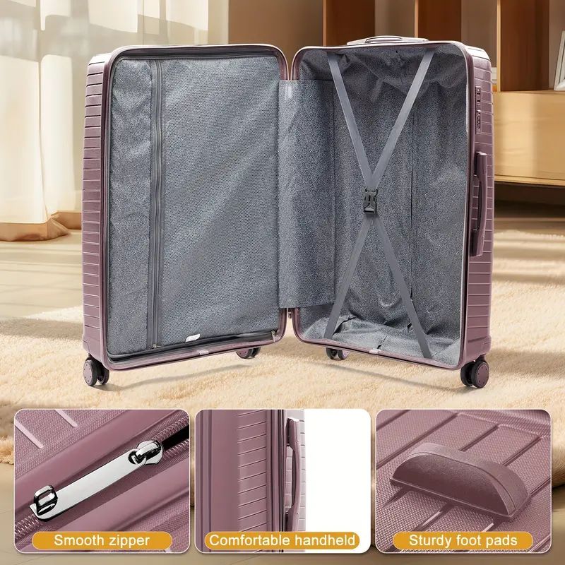 Mala de Viagem de Mão Nova e Durável 2024 de 13/20/28 polegadas - Material PP, com Zíper e Cadeado de Senha, para Viagens, Viagens de Negócios e Bagagem de Cabine