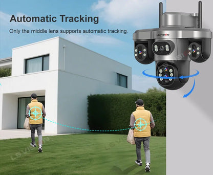 LS VISION 20MP 10X Optical Zoom Three PTZ Lens Solar Camera Outdoor WiFi/4G Three Screen Auto Tracking Security Cameras V380 Pro