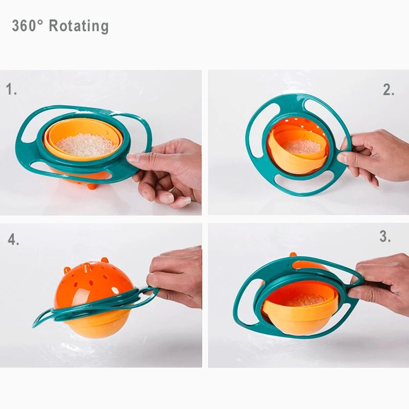360 Degree Rotating Anti Overflow Feeding Tray Baby Training Rotating Balance Toy Children's Rotating Balance Bowl