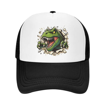 Boné de beisebol com rugidos de dinossauro T-rex selvagem personalizado, masculino, feminino, respirável, chapéu de caminhoneiro, bonés snapback para atividades ao ar livre