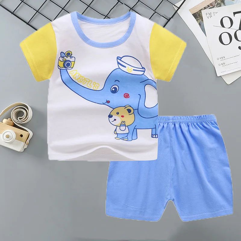 Conjuntos Infantis Mãe e Filhos Roupas Menino Menina Camiseta Shorts 2PÇS Verão Algodão Manga Curta Roupas de Bebê Infantil Terno