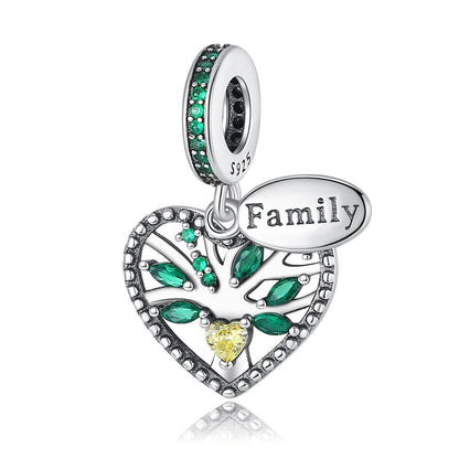 925 Sterling Silver Green Series Flower Tree Apple Pendant DIY Fine Beads Fit Original Charms Bracelet Women Jewelry Diy