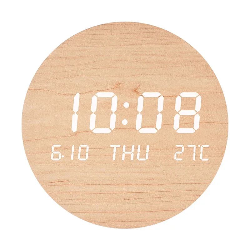 LED Digital Wall Clock Temperature Date Time Multi-function Display Living Room Home Bedroom Silent Clock Fashion Wall Clock