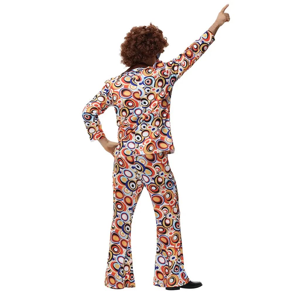 Men Women Retro 70s 80s Hippie Costume Disco Rock Hip-Hop for Cosplay Couples Purim Halloween Party Fantasia Dress Up