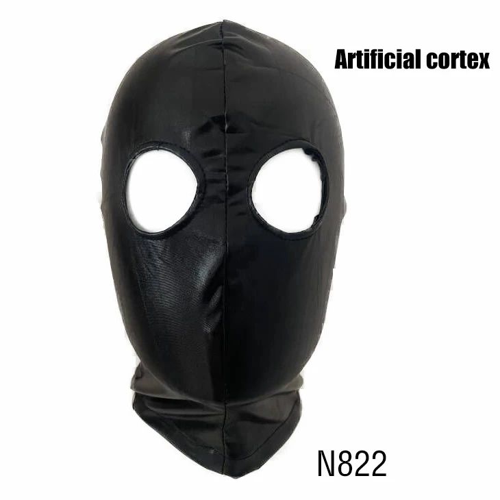 Women Mens Latex Face Mask Bronzing Cloth Open Mouth and Eye Glued Head Cover Couples Adult Face Mask Hood for Role Play Costume