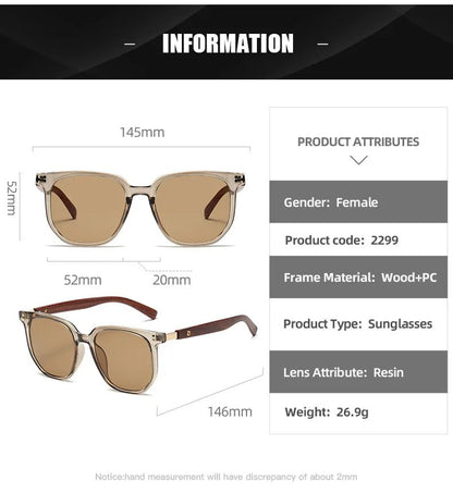 Retro Sunglasses For Men Fashion square Glasses Vintage Sun Glasses Women Luxury Wood Anti-Blu-Ray Lens Eyewear UV400
