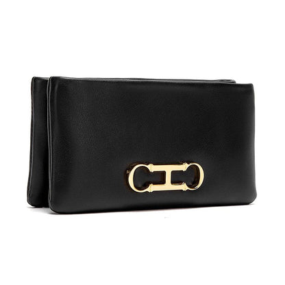 Fashionable Luxury Design 2024 Women's Solid Color Rectangular Handbag Business Party Letter Design Card Bag