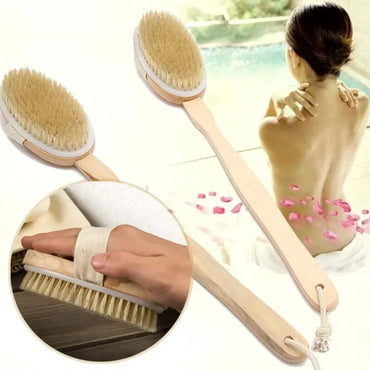 Piggy Mane Long Handle Bath Brush Body Scrub Dry Brush No Need for People To Rub Back Mud Brush Practical Bath Brush Detachable
