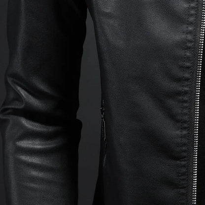 Motorcycle PU Leather Jacket Men Winter Leahter Jacket Male Stand Collar Casual Windbreaker trendy mens clothing black blue coat