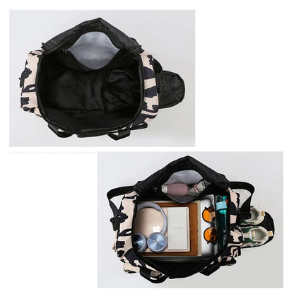 Travel Bag Women's Handbag Leopard Zebra Camouflage Waterproof Large Pull Rod Boarding Fitness Dry Wet Separation Luggage Bag