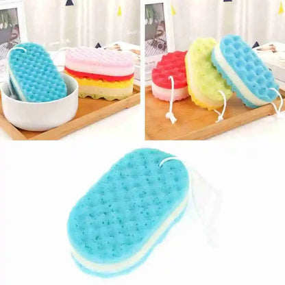 3-layer Wave Bath Sponge Exfoliating Body Brush Shower Skin Clean Massage Cleaning Shower Brush Skin Care Remover Bath Supplies