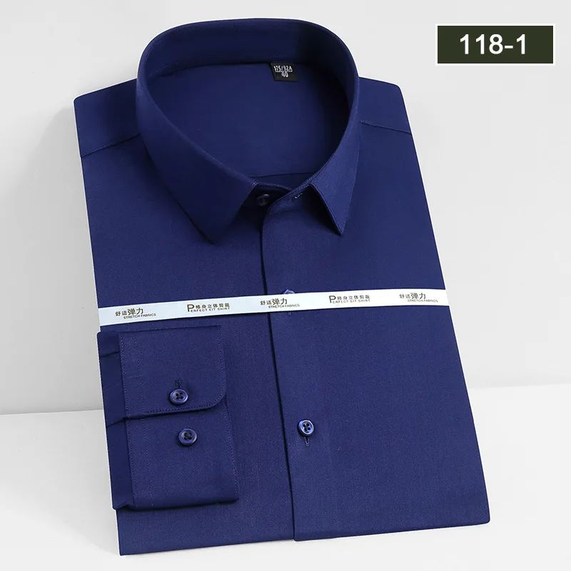 Men's white shirt long sleeved wedding business non ironing formal wear professional workwear casual wrinkle resistant shirt